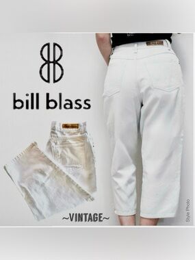 BILL BLASS Vintage High-Rise Easy Fit Denim Cropped Jeans (~28W)